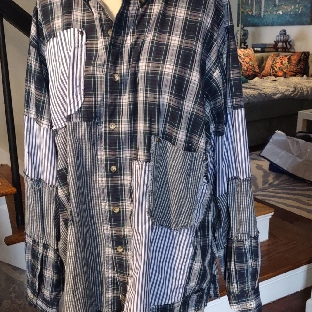 Upcycled Grunge Plaid Shirt - Picture 7 of 11